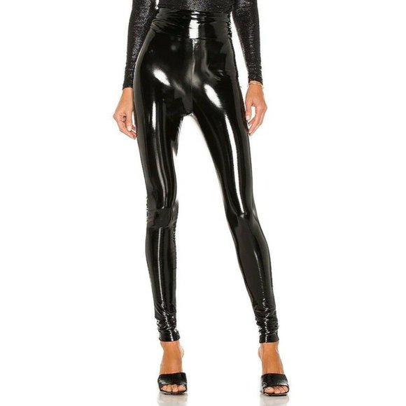 Nookie Viktoria Pants Black Shiny Skinny Sexy XS NWT $169 - Picture 1 of 7
